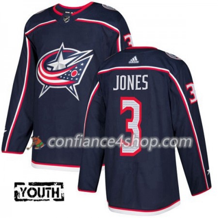 Adidas Maillot de Hockey Blue Jackets Seth Jones 3 2017-2018 Bleu Marine Authentic - Enfant